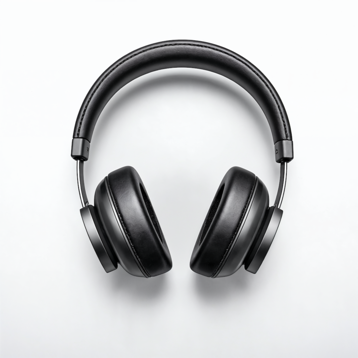 black-headphones-white-background