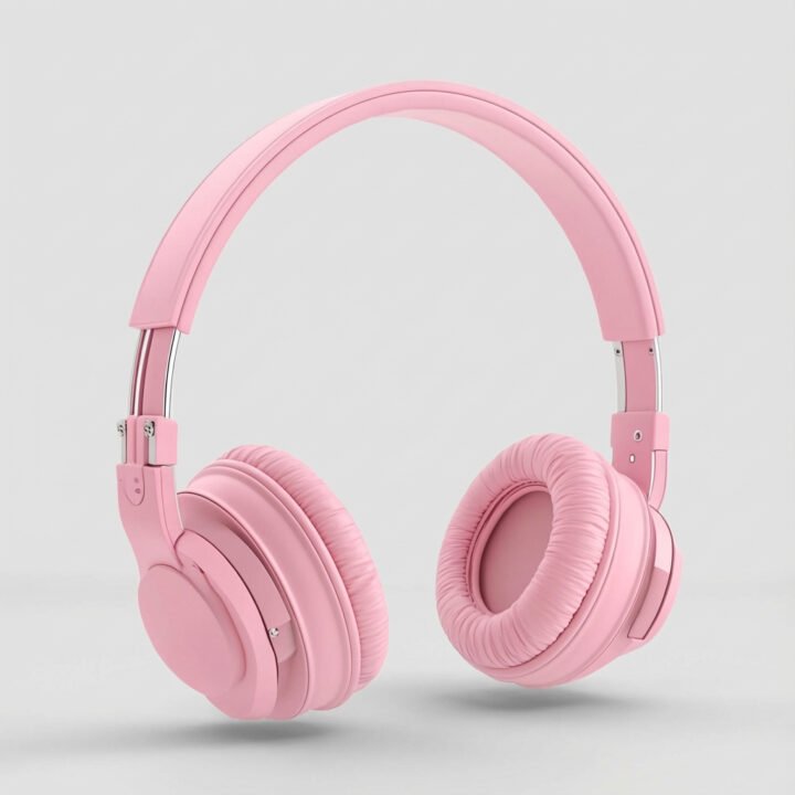 pink headphones