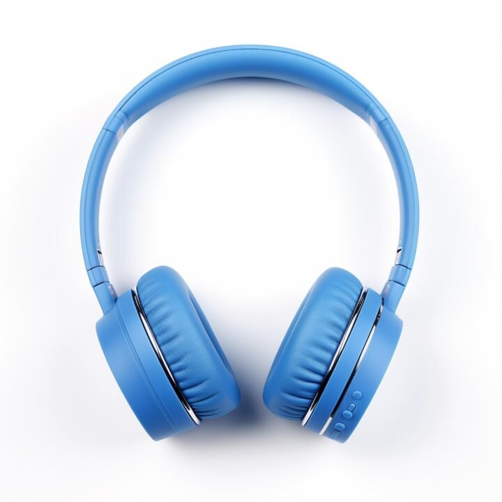 there-is-pair-blue-headphones-white-surface-generative-ai